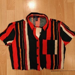 Colorful and Cute Striped Open Back Crop Top